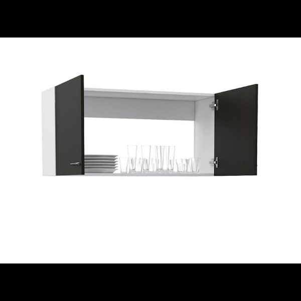 Tuhome Napoles Wall Cabinet, Two Shelves, Double Door, Black - MLV4449
