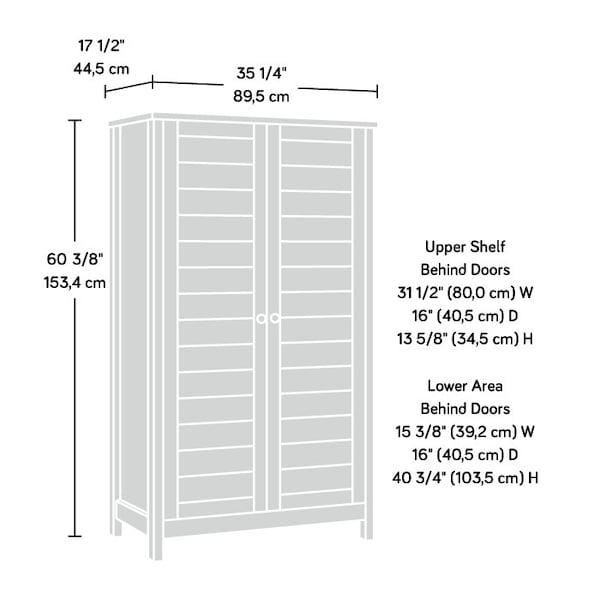 Sauder Cottage Road Storage Cabinet Ro , Hidden storage behind doors to help hide the clutter and chaos - 433803