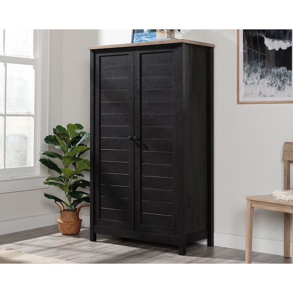 Sauder Cottage Road Storage Cabinet Ro , Hidden storage behind doors to help hide the clutter and chaos - 433803