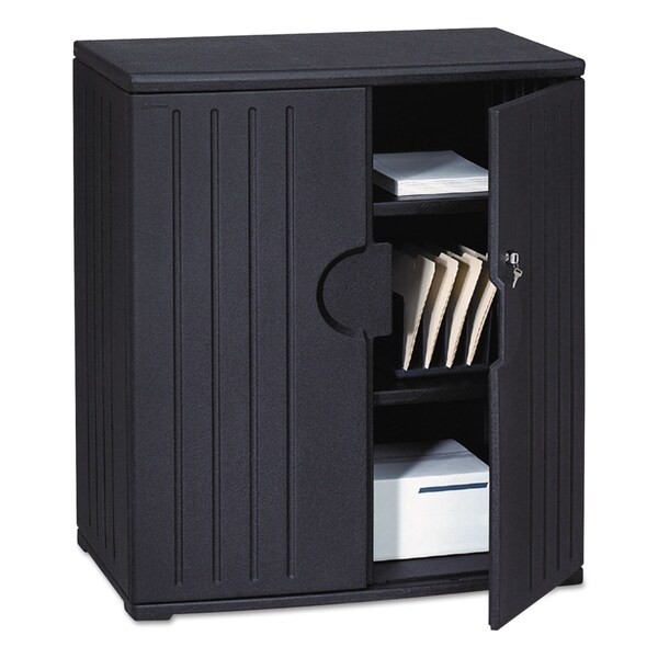 Iceberg OfficeWorks Resin Storage Cabinet, 36w x 22d x 46h, Black - 92561