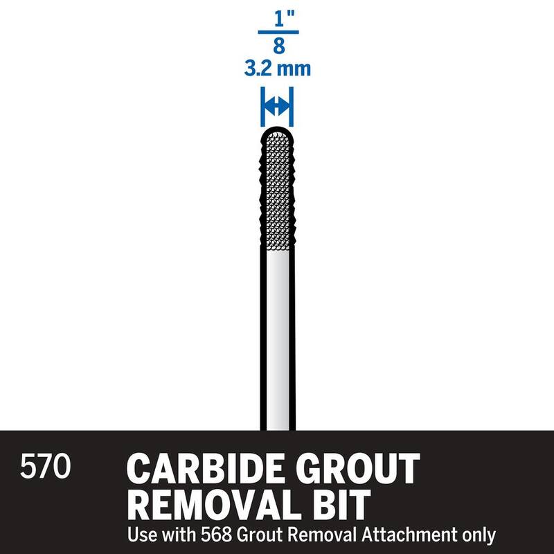 Accesorio de eliminación de cemento de carburo para herramienta rotativa Dremel de 1/8 pulgadas - 570