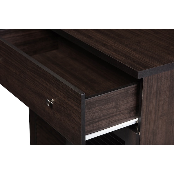 Baxton Studio Agni Modern Dark Brown Buffet and Hutch Kitchen Cabinet - 119-6493