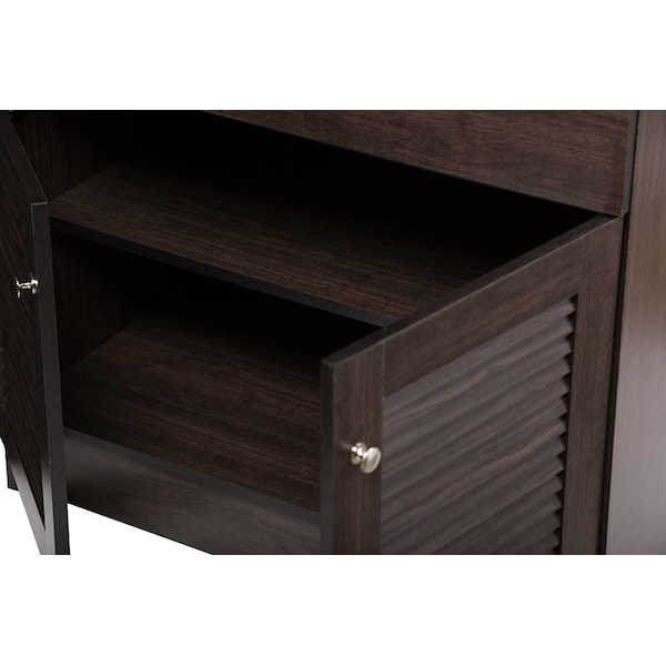 Baxton Studio Agni Modern Dark Brown Buffet and Hutch Kitchen Cabinet - 119-6493