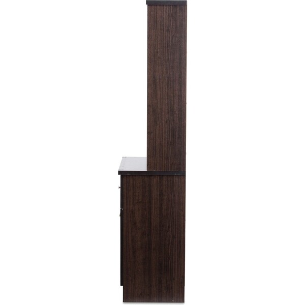 Baxton Studio Agni Modern Dark Brown Buffet and Hutch Kitchen Cabinet - 119-6493