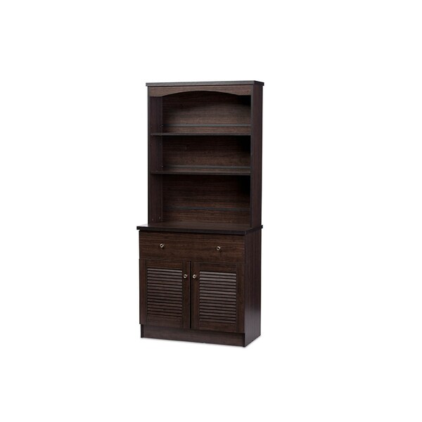 Baxton Studio Agni Modern Dark Brown Buffet and Hutch Kitchen Cabinet - 119-6493