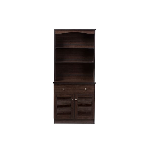 Baxton Studio Agni Modern Dark Brown Buffet and Hutch Kitchen Cabinet - 119-6493