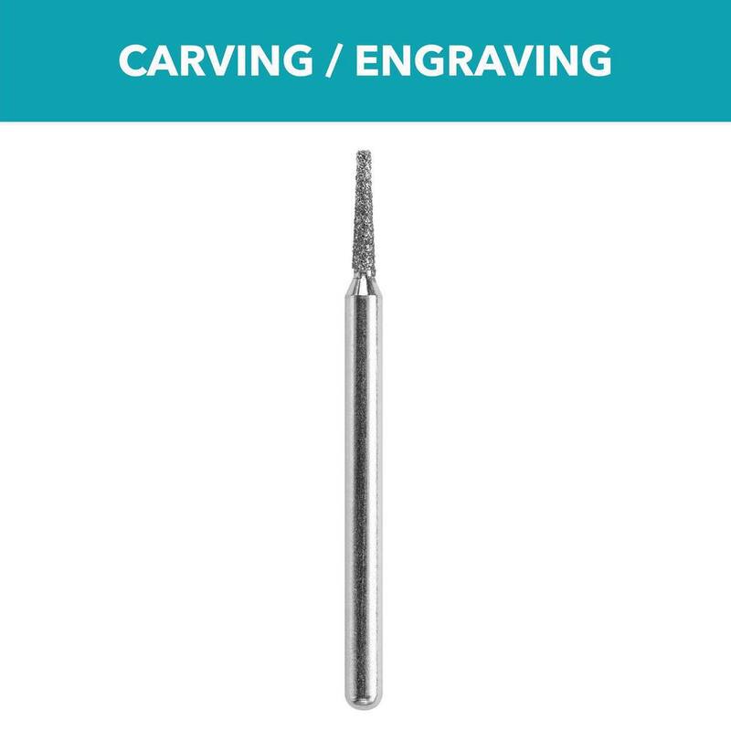 Rueda de Diamante en Punta Cónica para Accesorios Rotativos de 5/64 de pulgada Dremel para Madera, Jade, Cerámica, Vidrio, Acero Templado + Piedras Semipreciosas - 7134