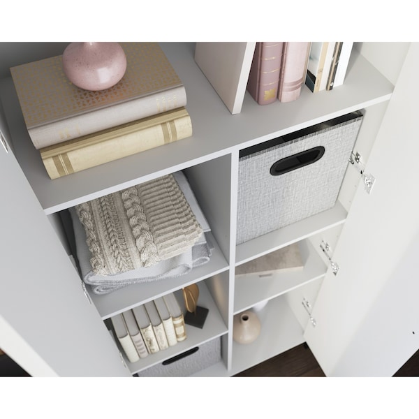 Sauder North Avenue Storage Cabinet Wh , Four adjustable shelves for versatile storing - 427658