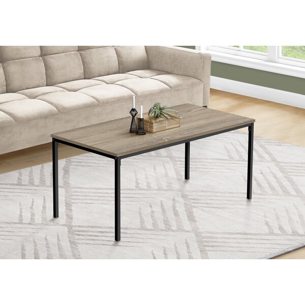 Monarch Specialties Coffee Table, Accent, Cocktail, Rectangular, Living Room, 40 in.L, Brown Laminate, Black Metal - I 3797