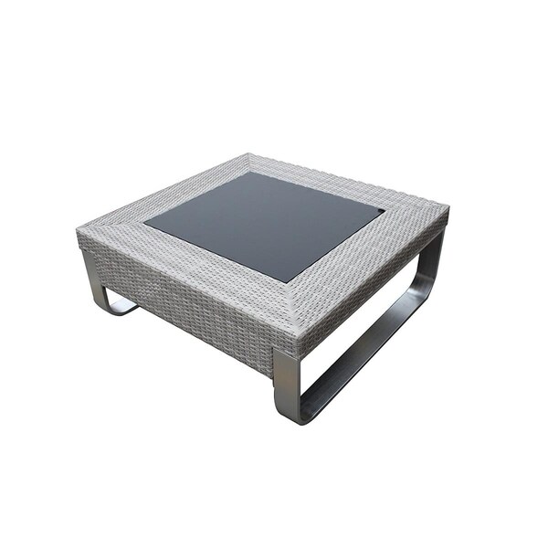 Pursonic 38.2 x 35.4 x 15.7 in. Coffee Table with 5 mm Black Temper Glass Top - MOLRCT