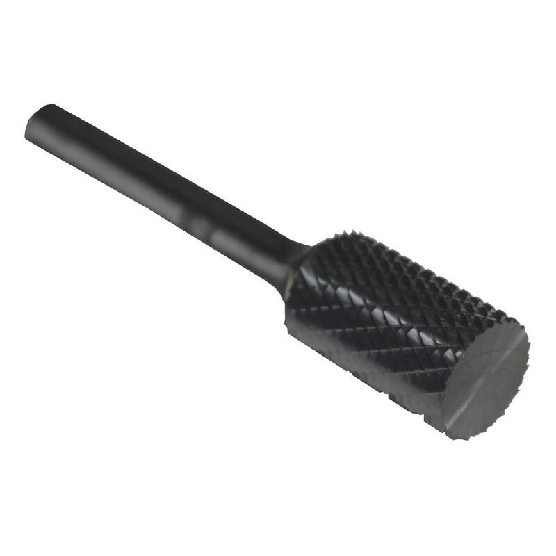 Broca América 1/4 pulg. x 1 pulg. Lima rotativa de carburo sólido con extremo cilíndrico y radio, con vástago de 1/4 pulg. - DULSC1A