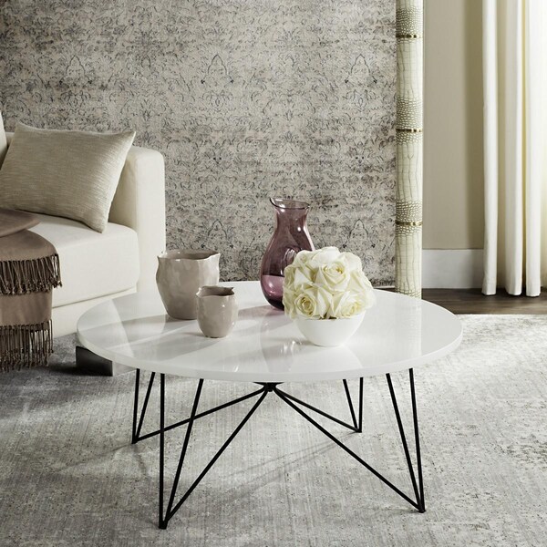 Safavieh Maris Retro Mid Century Lacquer Coffee Table, White - FOX4261B