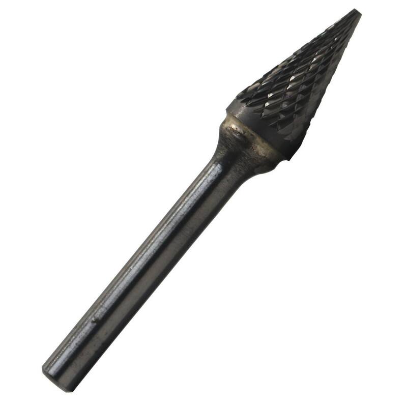 Broca América 1/4 pulg. x 1/2 pulg. Punto Cónico Extremo Sólido Carburo de Tungsteno Lima Rotativa con Broca de Archivo con Vástago de 1/4 pulg. - DULSM1