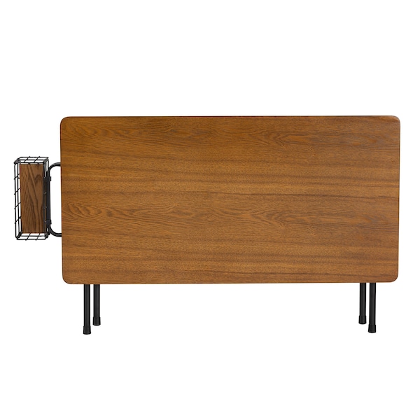 Baxton Studio Mariela Natural Brown and Black Low Profile Coffee Table with Basket - 221-12739-ZORO