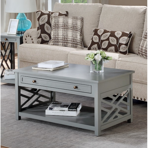 Alaterre Furniture 36 X 22 X 18, Pine with Composite Wood Top, Gray - ANCT1340