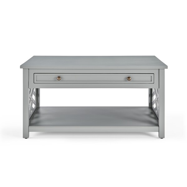 Alaterre Furniture 36 X 22 X 18, Pine with Composite Wood Top, Gray - ANCT1340