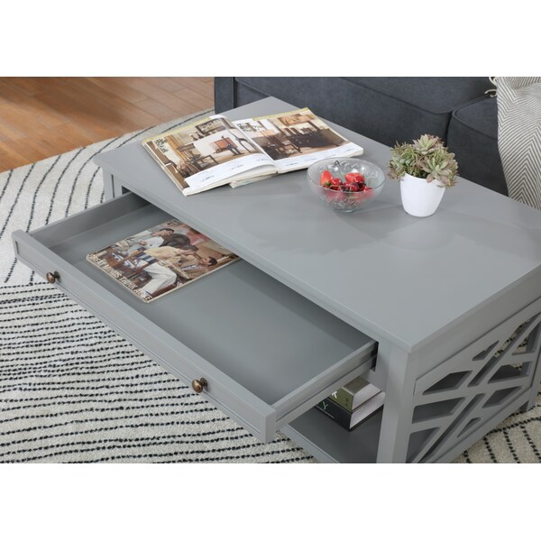 Alaterre Furniture 36 X 22 X 18, Pine with Composite Wood Top, Gray - ANCT1340