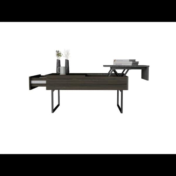 Tuhome Beyond Lift Top Coffee, Two Legs, One Drawer, Espresso/Onyx - MCX6258