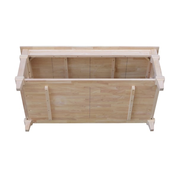 International Concepts Rectangle Josephine Solid Wood Coffee Table with Shelf, 50X26X20, Wood, Unfinished - OT-19C