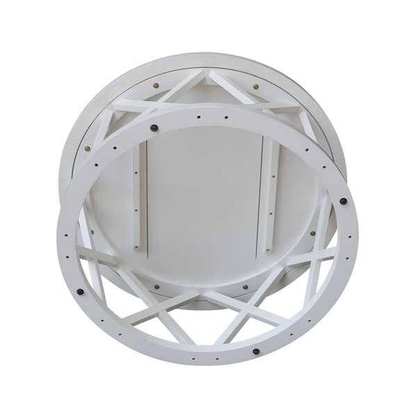 International Concepts Round Ceylon Coffee Table, 40 in W X 40 in L X 18 in H, Wood, White - OT08-46CR