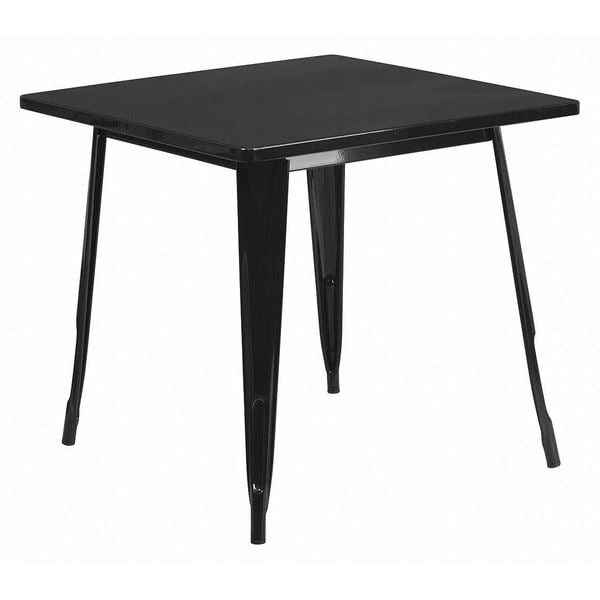 Flash Furniture Black Metal Table, 31.5SQ - ET-CT002-1-BK-GG