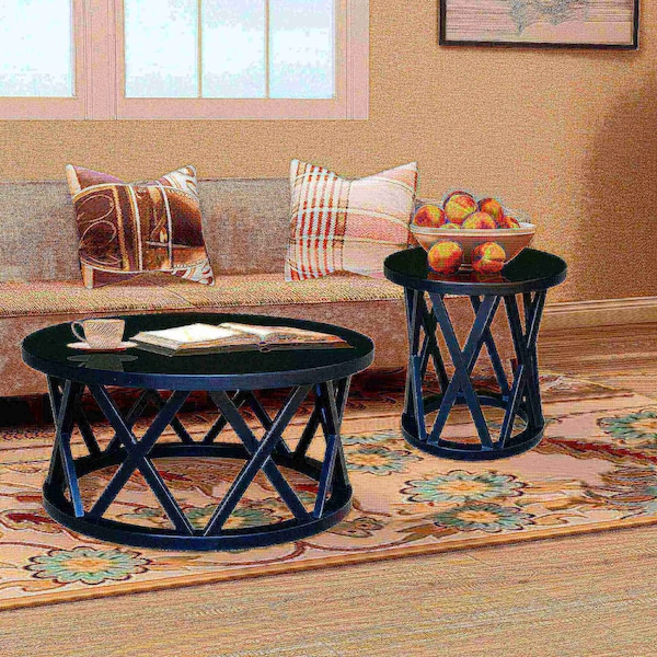 International Concepts Round Ceylon Coffee Table, 40 in W X 40 in L X 18 in H, Wood, Black - OT46-46CR