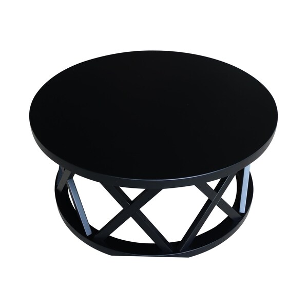 International Concepts Round Ceylon Coffee Table, 40 in W X 40 in L X 18 in H, Wood, Black - OT46-46CR