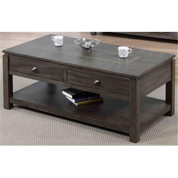 Sunset Trading Shades of Gray Coffee Table with Drawers & Shelf - DLU-EL1608