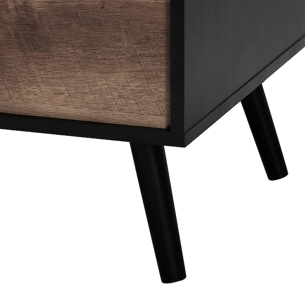 Baxton Studio Jensen Modern Two-Tone Black and Brown Finished Wood Lift Top Coffee Table with Storage Compartment - 176-11251-ZORO