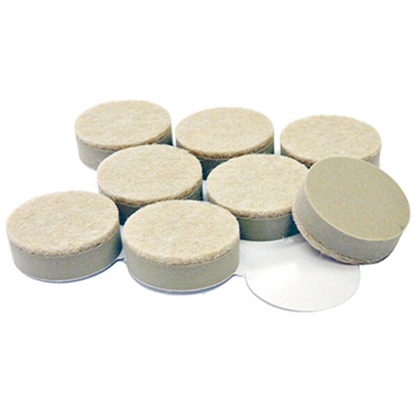 Convenience Concepts 1 in. TruGuard Round Self Leveling Heavy Duty Self Adhesive Felt Pads, Tan, 8PK - HI3242969