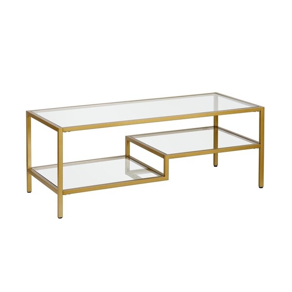 Hudson & Canal Henn Hart Lovett Brass Coffee Table - 17 x 45 x 20 in. - CT0359