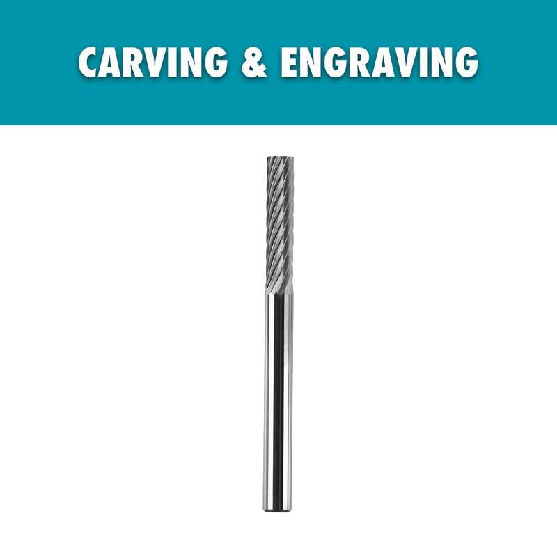 Herramienta rotativa RYOBI 1/8 pulgadas con punta plana de carburo para grabado (para metal, plástico y madera) - A90CE07