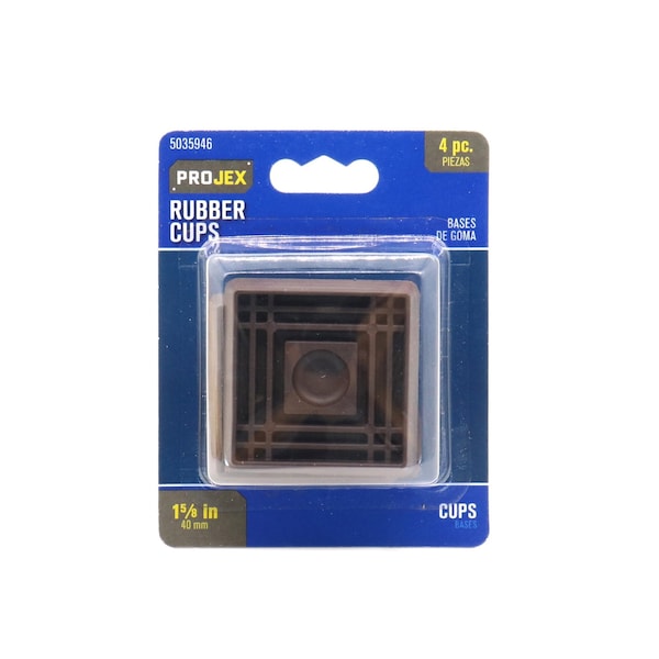 Projex Projex Rubber Caster Cup Brown Square 1-5/8 in. W X 1-5/8 in. L 4 pk - P0017
