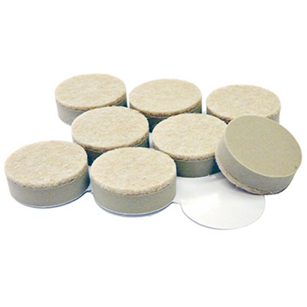 Richelieu 1 in. TruGuard Round Self Leveling Heavy Duty Self Adhesive Felt Pads, Tan, 8PK - 235696
