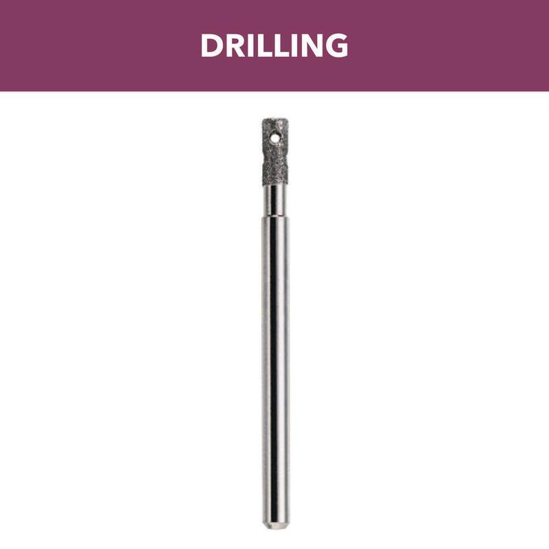Broca para vidrio de herramienta rotativa de 1/8 pulgadas Dremel para vidrio, azulejo de cerámica, bloque de vidrio, botellas de vidrio y joyería - 662DR