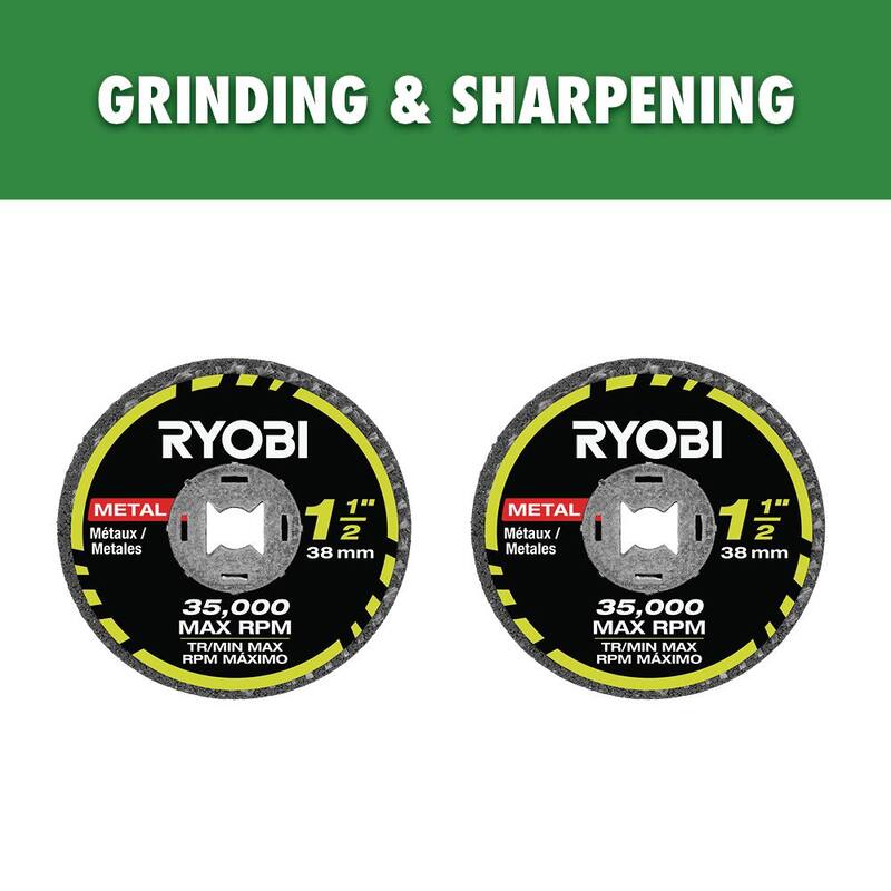 Herramienta rotativa RYOBI de 2 piezas con rueda de esmerilado de metal de 1-1/2 pulgadas - A90GS07