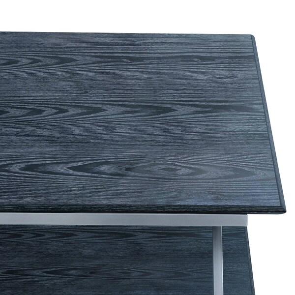 Armen Living Westlake Black Veneer Coffee Table with Brushed Stainless Steel Frame - LCPDCOBLBS