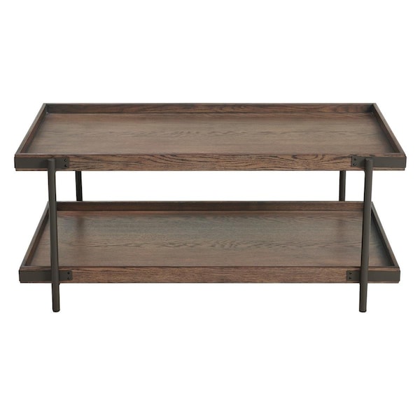Kd Cama De Bebe 42 in. Kyra Oak & Metal Coffee Table with Shelf - KD3251387