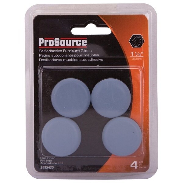 Prosource Furniture Glide, PTFE, Blue, Blue, 1-1/4 x 1-1/4 x 7/32 in Dimensions - FE-50119-PS