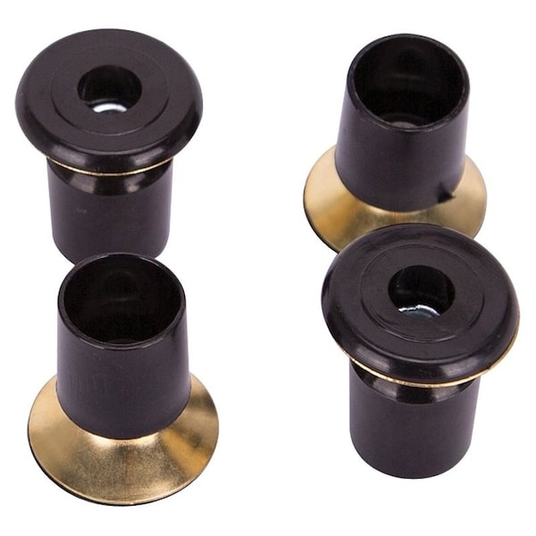 Prosource Furniture Slide Glide, PE/Steel, Black, Brass, 1-1/8 x 1-1/4 x 1-1/8 in Dimensions - FE-51142-PS
