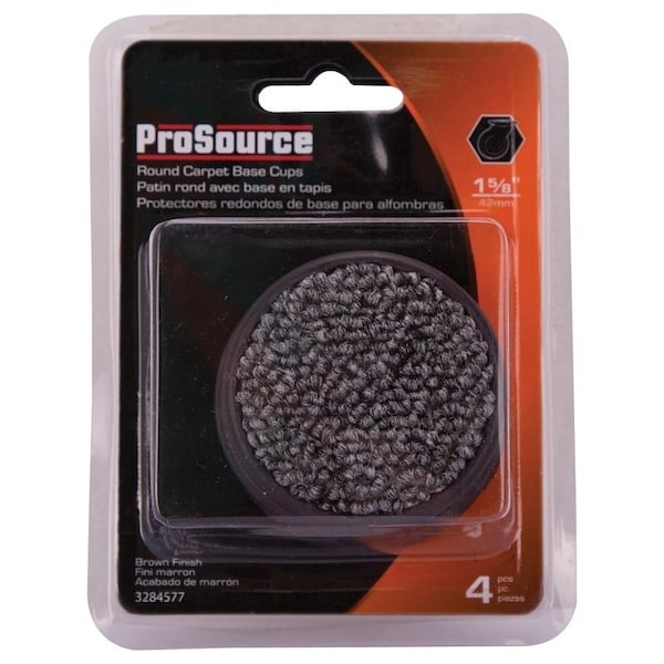 Prosource Furniture Slide Glide, Carpet/Steel, Brown, Brown, 2-1/4 x 2-1/4 in Dimensions - FE-50511-PS