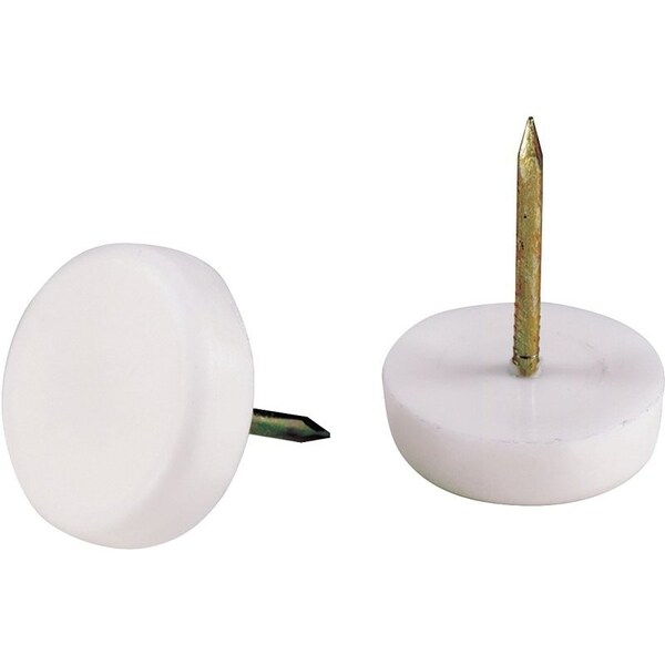 Shepherd Hardware Tack Furniture Glide, Plastic, White, 4PK - 9144