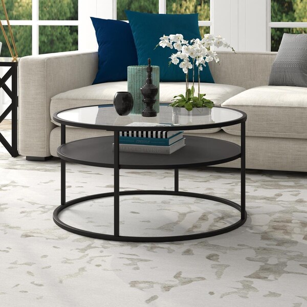 Hudson & Canal 32 in. Ada Wide Round Coffee Table Blackened Bronze - CT1457