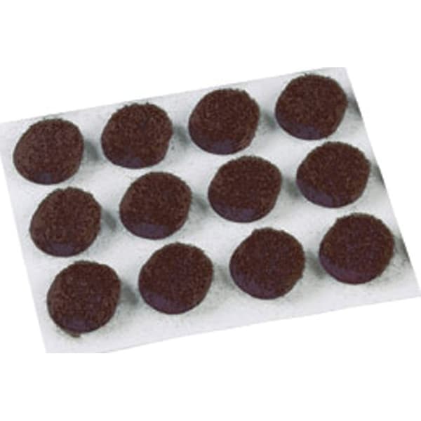 Shepherd Hardware Furniture Pad, Felt Cloth, Brown, 1/2 in Dia, Round - 9958