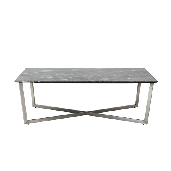 Gfancy Fixtures Stainless Faux Marble Coffee Table Black - GF3096568