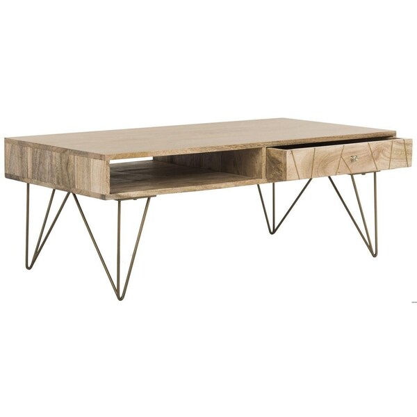 Safavieh 16 x 43 x 21.6 in. Marigold Coffee Table, Natural - COF9000A