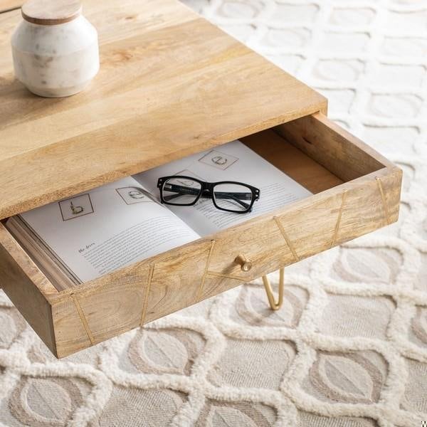 Safavieh 16 x 43 x 21.6 in. Marigold Coffee Table, Natural - COF9000A