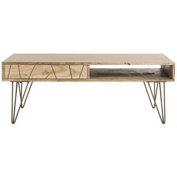 Safavieh 16 x 43 x 21.6 in. Marigold Coffee Table, Natural - COF9000A