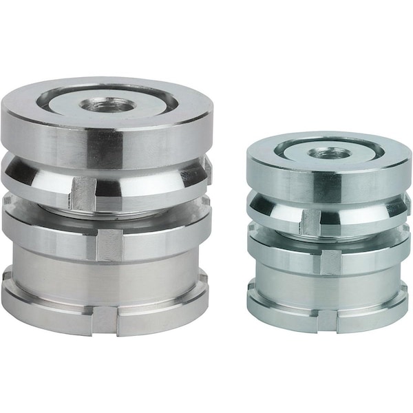 Kipp Levelling Element With Spherical Levelling, With Locknut, D1=M20X1, D=11, D2=32, Carbon Steel - K0115.0510