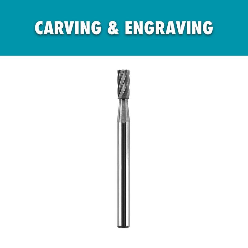Herramienta rotativa RYOBI 1/8 pulgadas. Punta de grabado de cilindro de carburo (Para metal, plástico y madera) - A90CE06
